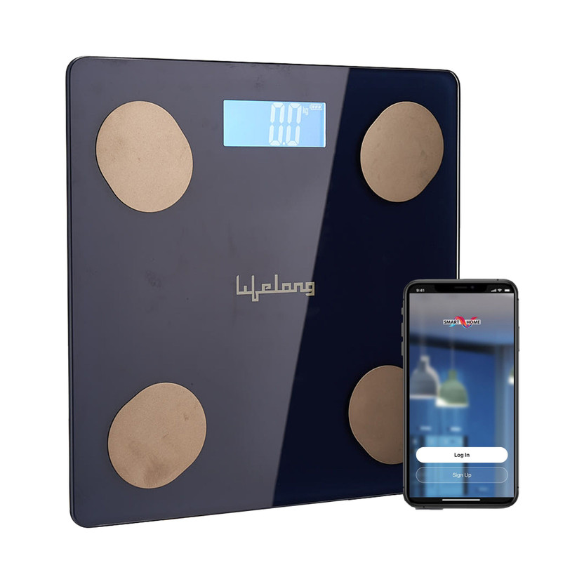 Lifelong LLWS36 Smart BMI Weighing Scale with 13 Body parameters with Bluetooth Weighing Scale(Blue)
