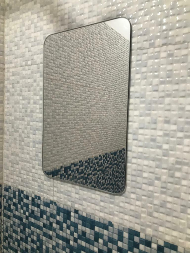 Gaperz No Drill Require - Easy Stick Mirror Bathroom Mirror(Rectangle)