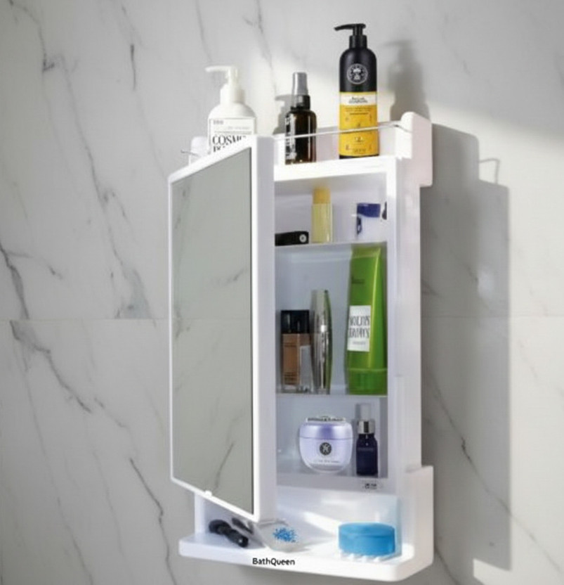 Bath Queen BQ-RichLook-White-01 Bathroom Mirror(Rectangle Finish : Matt)