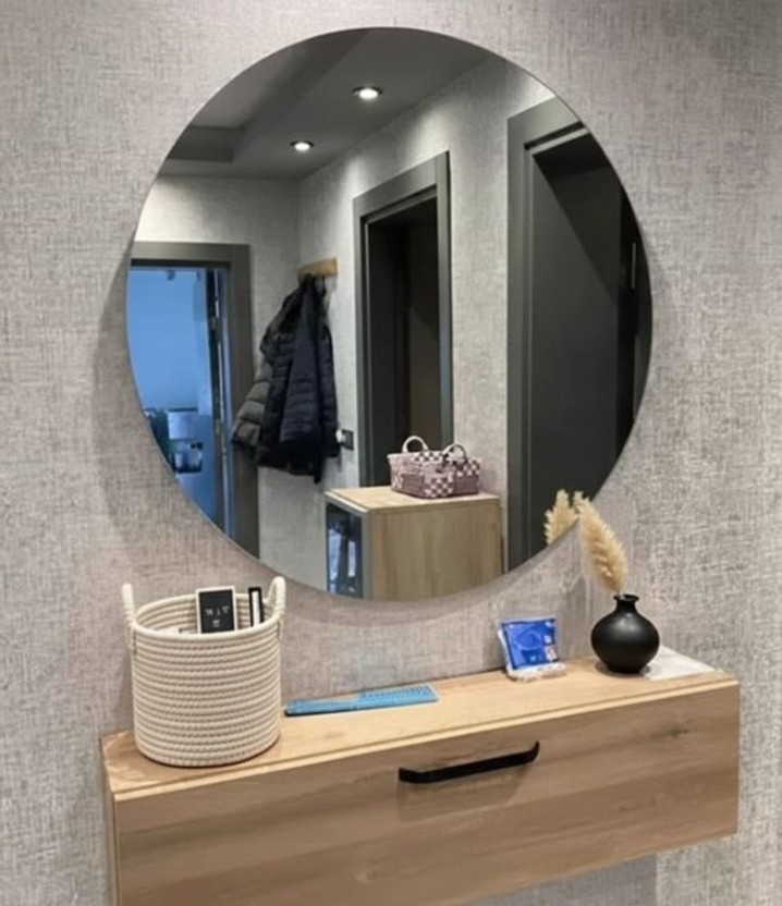 LUPPRA 18 x 18 Inch Frameless Round Mirror Bathroom Mirror(Round Finish : Polished)