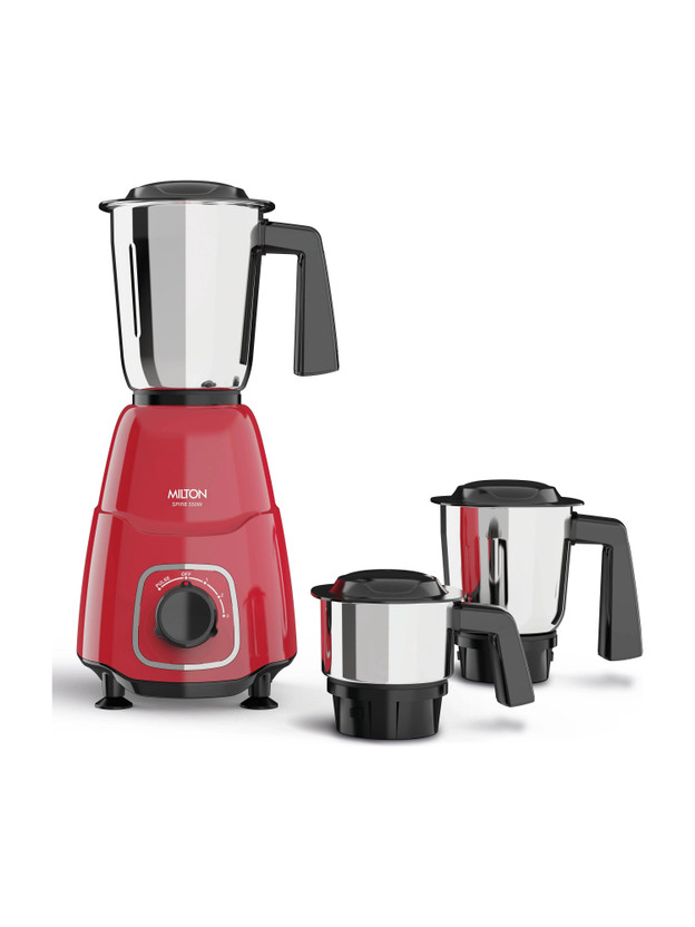 MILTON MILTON Spire 550 W Juicer Mixer Grinder(CELGMIX001REDD0001 | 3 Jars | Red) - Flipkart Deal