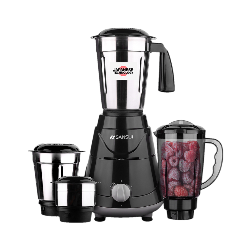 Sansui Pro 500 W Juicer Mixer Grinder(Blaze | 4 Jars | Black)