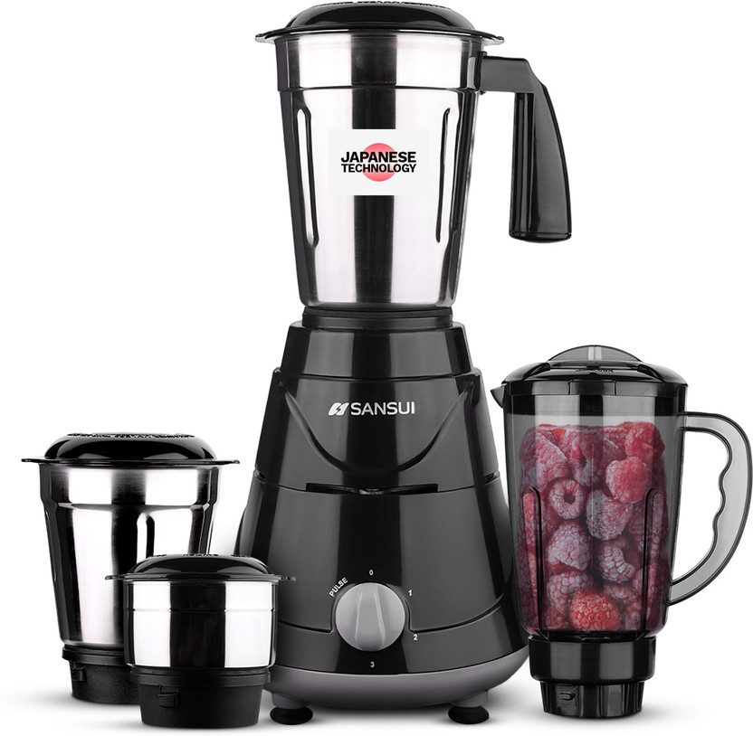 Sansui Pro 500 W Juicer Mixer Grinder(Blaze | 4 Jars | Black)