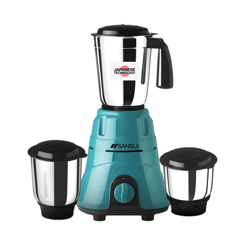 Sansui Plus 500 W Juicer Mixer Grinder(Allure Plus | 3 Jars | Black, Blue)