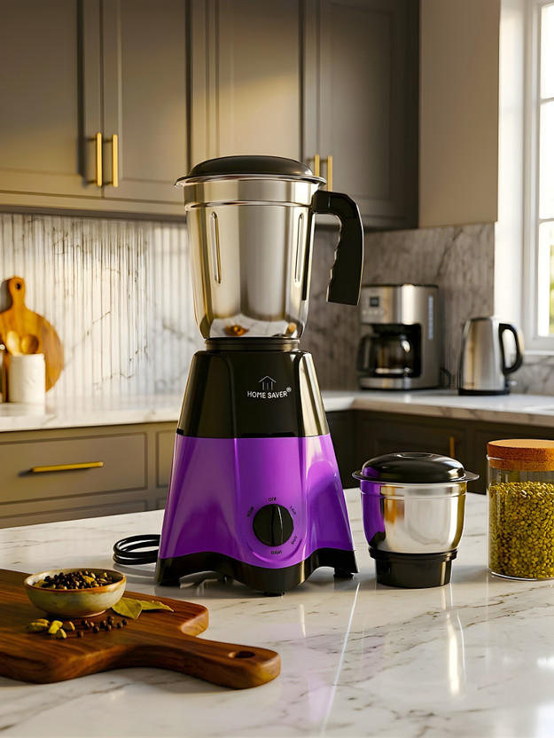HOME SAVER Premium 550 W Juicer Mixer Grinder(Premium Star | 2 Jars | Purple, Black)
