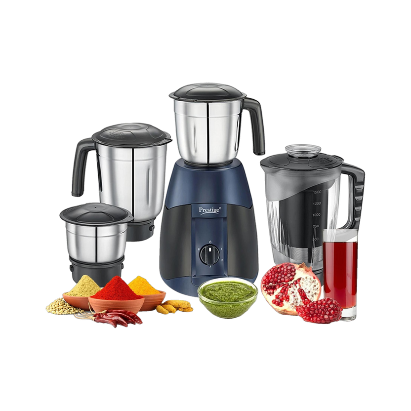 Prestige Supreme 750 W Juicer Mixer Grinder(Atlas Supreme | 4 Jars | Black, Blue)