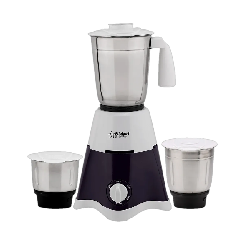 Flipkart SmartBuy PowerChef Premium 500 W Mixer Grinder(FKSBMG50AIDHNBW / FKSBMG500AIDHNBW | 3 Jars | with 1 year extended warranty | White, Navy Blue)