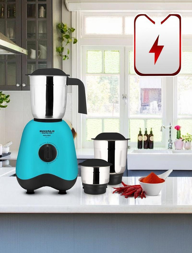MAHARAJA WHITELINE MX-261 500 W Mixer Grinder(Neo Pro | 3 Jars | TURQOISE BLUE AND BLACK)
