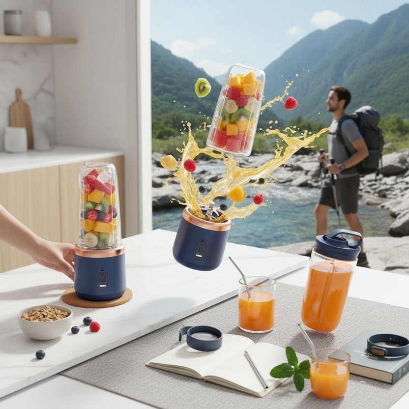 PickBuyM PickBuyM Portable USB Rechargeable Juicer Blender Mini Smoothie Maker Bottle 350 W Juicer Mixer Grinder(PJB-07 Juice Blender | 2 Jars | Multicolor) - Flipkart Deal