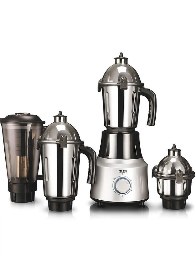 Glen Ultra Tuff Mixer Grinder with 1 Transparent Jar & 3 Stainless Steel Jars 1000 W Juicer Mixer Grinder(Ultra Tuff Mixer Grinder 1000W with 1 Transparent Jar & 3 Stainless Steel Jar | 4 Jars | Silver)