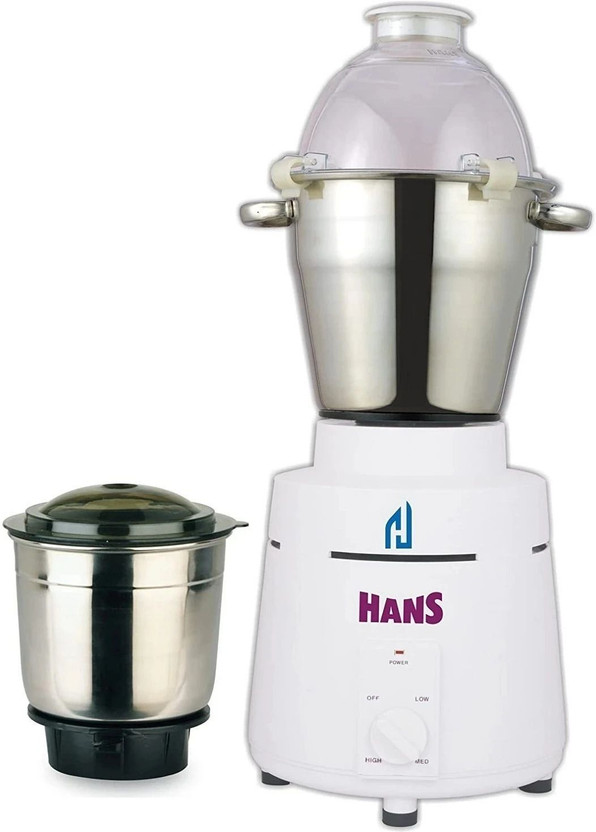 HANS Dominar 2.2 HP Commercial, 100% Copper Motor, 1600 W Mixer Grinder(Heavy Duty | 2 Jars | White)
