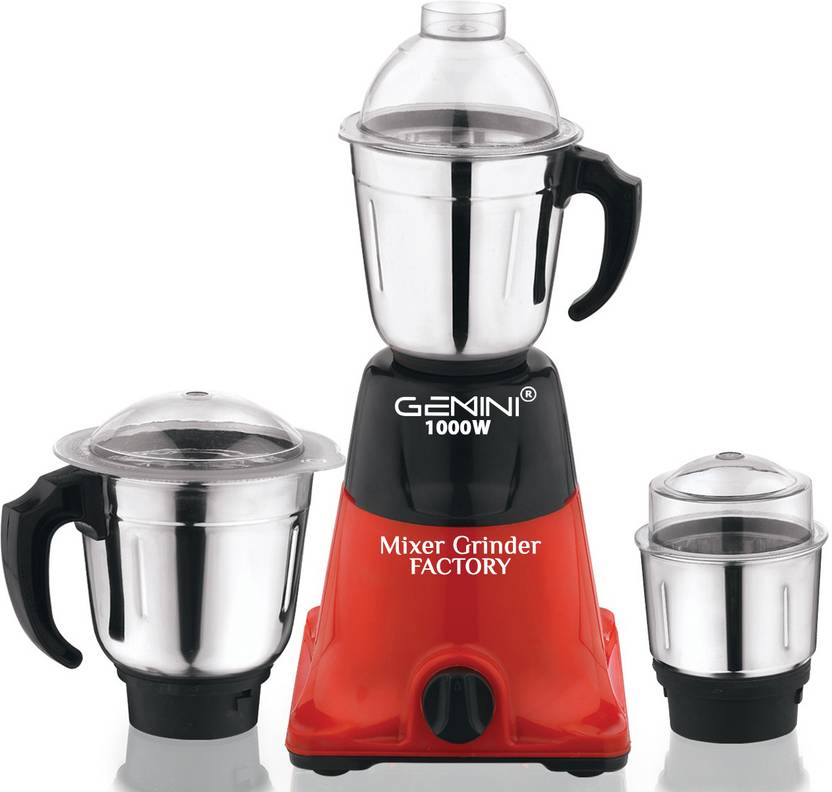 Gemini 1000watts Nexon Mixer Grinder with 3 Stainless Steel (Chutney