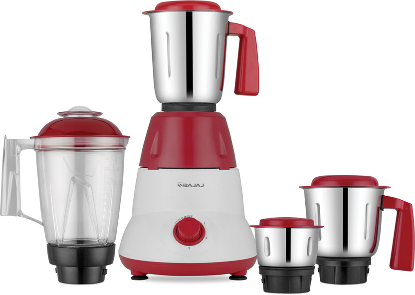 BAJAJ GX-75 750 W Mixer Grinder(GX-75 | 4 Jars | White, Red)