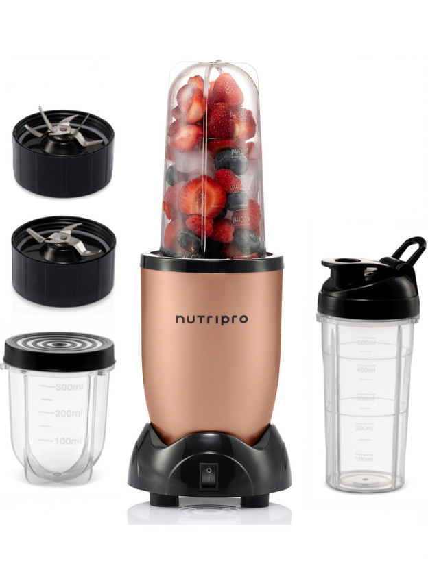 NutriPro Blender 500 W Juicer Mixer Grinder(Nutri | 3 Jars | Gold)