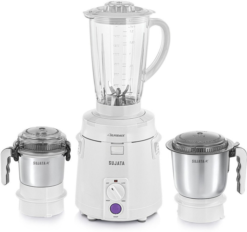 SUJATA SUPERMIX 900 W Juicer Mixer Grinder(SUPERMIX WHITE | 3 Jars | White)