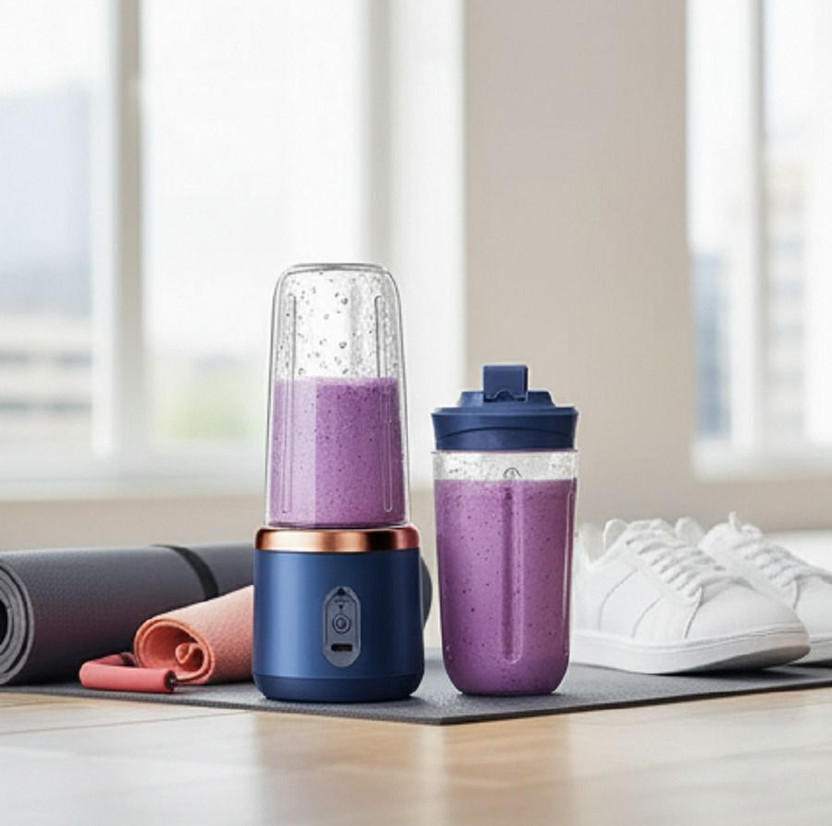 Modexa Global N01-Portable USB Rechargeable Juicer Blender Mini Smoothie Maker Bottle 400 W Juicer Mixer Grinder(n01-PJB-15 Juice Maker | 2 Jars | Multicolor)