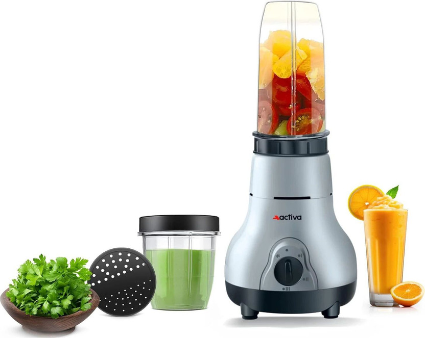 ACTIVA Easy Mix Nutri 2 Jar With Powerful Powerful Long Lasting Shock Proof Abs Body 500 W Juicer Mixer Grinder(Easy Mix 500 Watt Nutri | 2 Jars | Black, Grey)