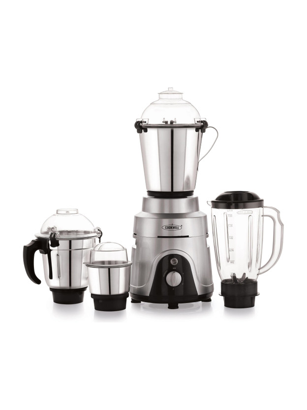 cookwell Heavy Duty 1200 W Juicer Mixer Grinder(Commercial | 4 Jars | Silver)