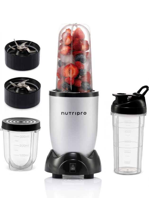 NutriPro Blender 500 W Juicer Mixer Grinder(Nutri | 3 Jars | Silver)