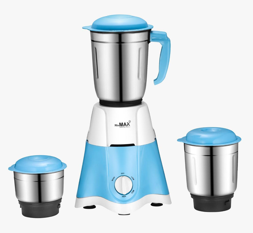 MinMAX COPPER 750 W Mixer Grinder(STARMIX HEAVY 100% COPPER CNC Winding | 3 Jars | Sky Blue)