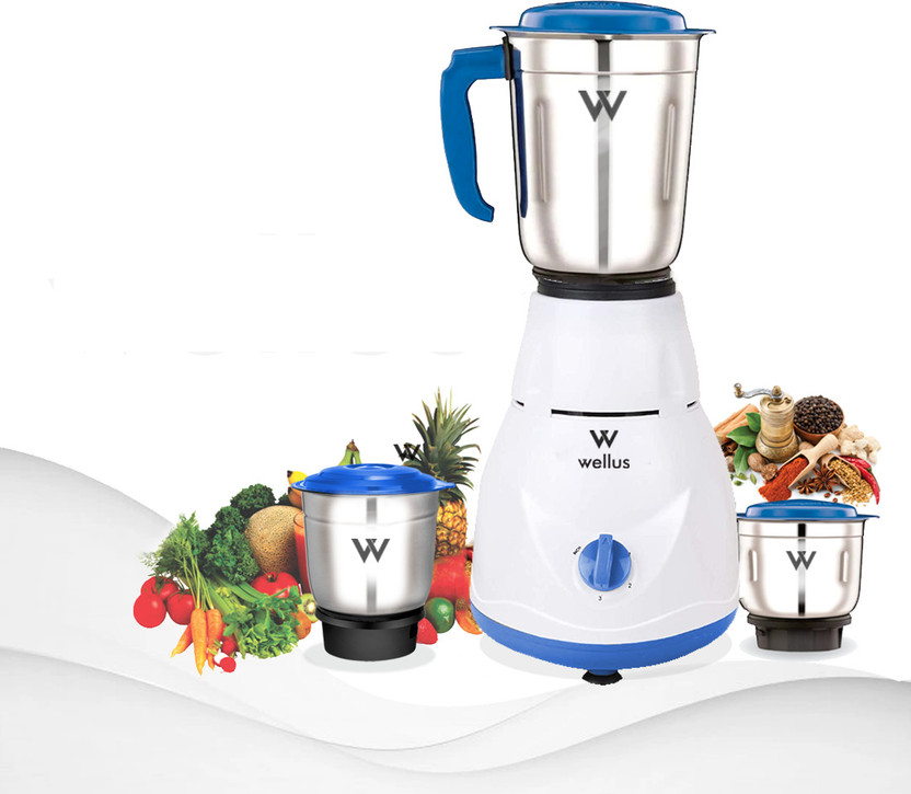 Wellus Eco 500 W Juicer Mixer Grinder(Eco Heavy Duty 500W 3 Jar Juicer Mixer Grinder | 3 Jars | White)