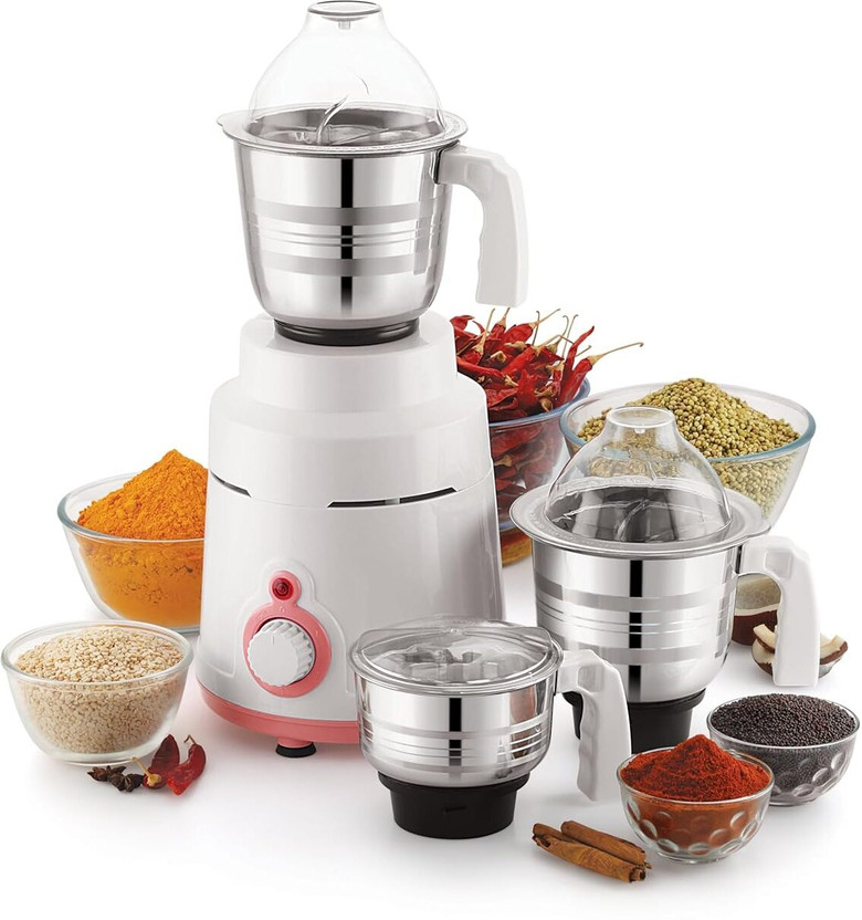 EXPERT CHEF Magic Trio 1000 W Mixer Grinder(1000w Commercial Mixer Grinder with 3 Jars for Heavy use | 3 Jars | White)