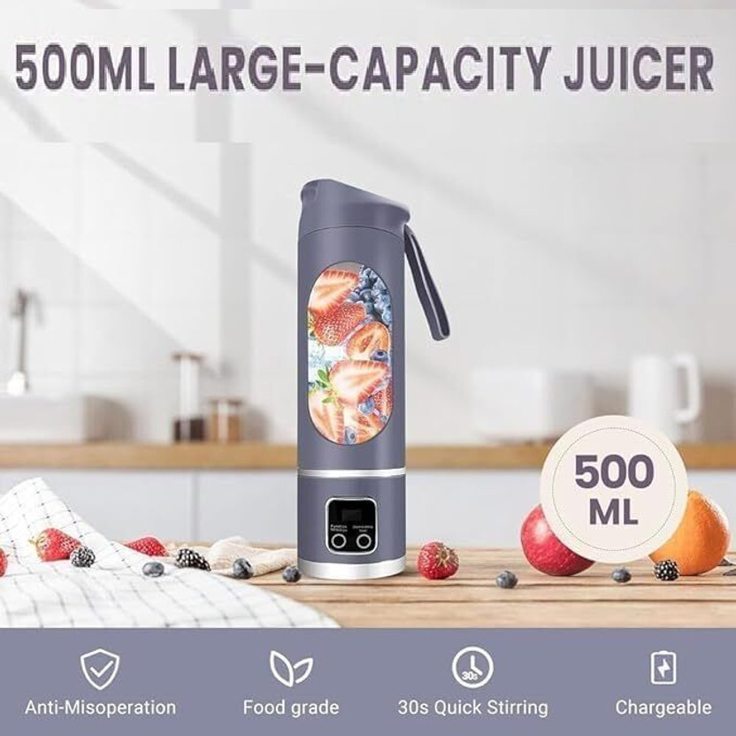 Modexa Global USB Rechargeable Juicer 10 blades Portable Blender a 1200 W Juicer Mixer Grinder(USB Juicer HS-860 | 1 Jar | Multicolor)