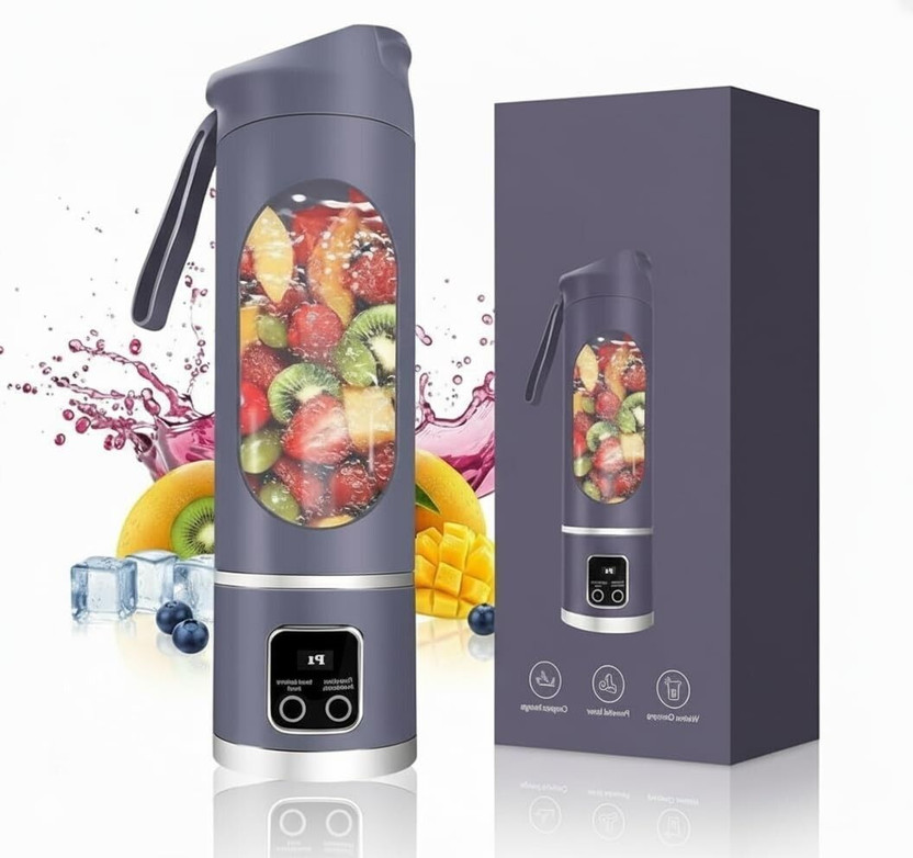 Modexa Global USB Rechargeable Juicer 10 blades Portable Blender j 1200 W Juicer Mixer Grinder(USB Juicer HS-860 | 1 Jar | Multicolor)