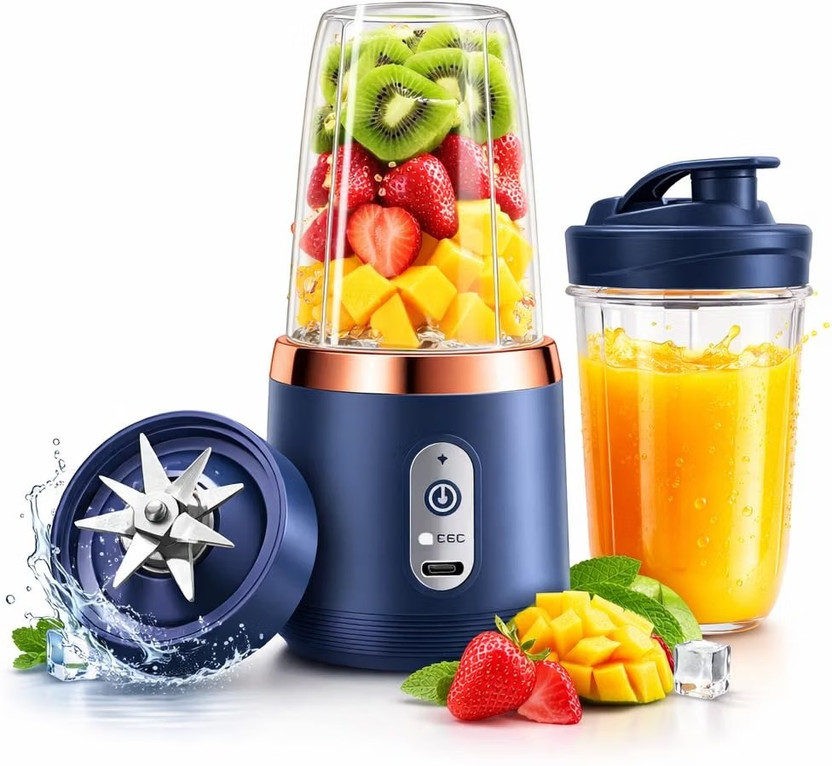 kenofix Mini Personal Juicer 6 Blades 105 W Juicer(Portable Blender Electric Juicers Fruit Mixers USB Rechargeable Smoothie | 1 Jar | Multicolor)