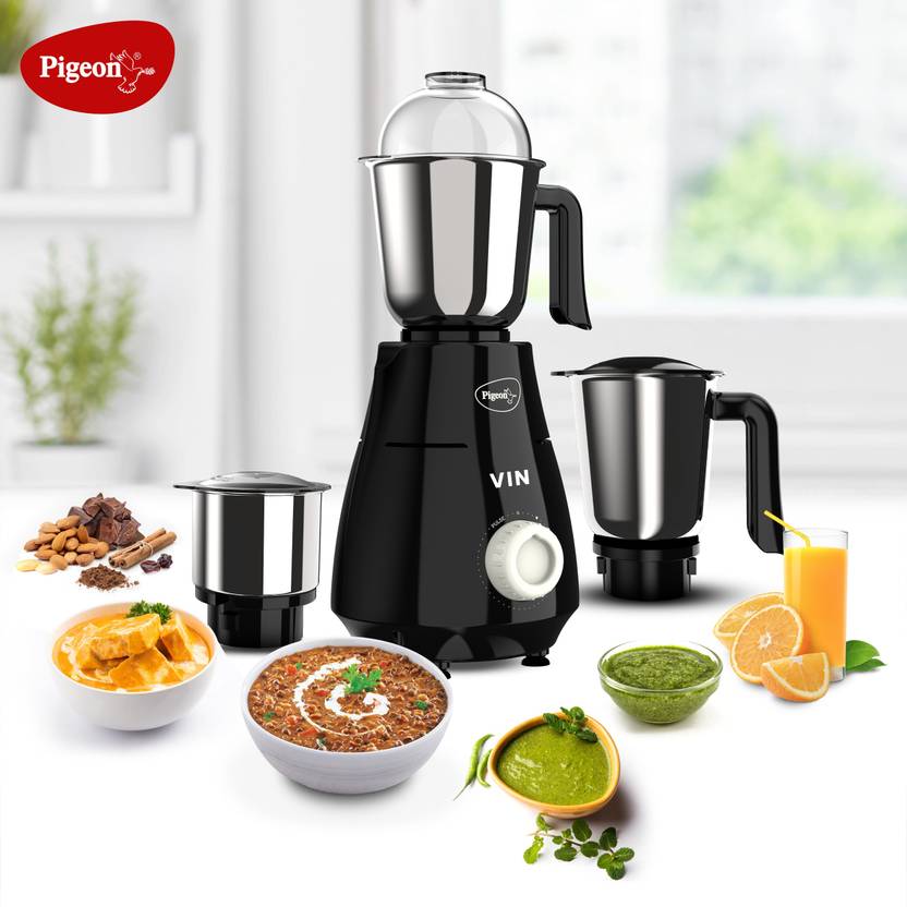 Pigeon 14914 VIN 750 W Mixer Grinder (3 Jars, Black) Price in India