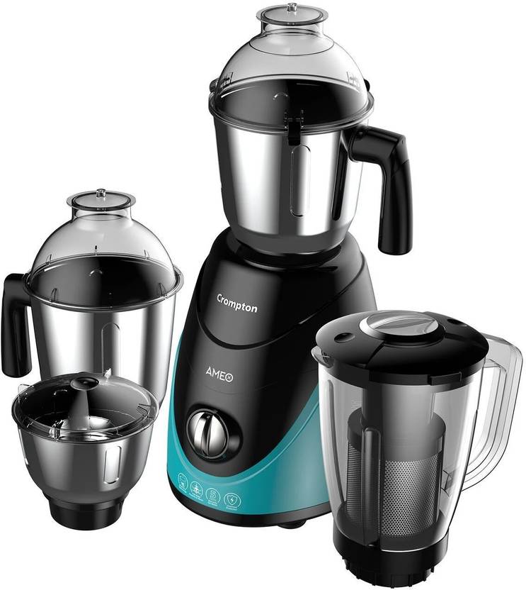 Crompton Ameo 750 W Mixer Grinder ACGM-AMEO-4 JARS | 4 Jars | Black, Blue
