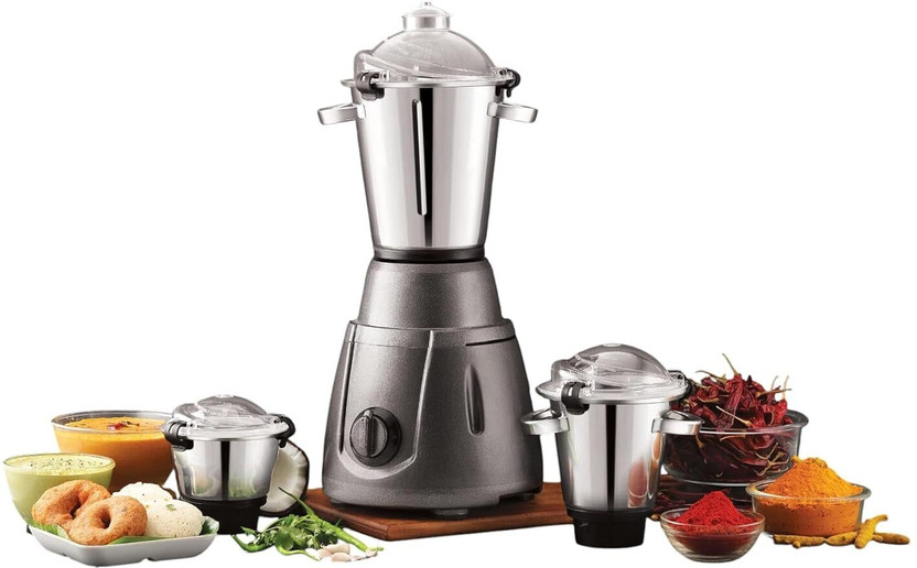 EXPERT CHEF Hotel Gold 03 1600 W Mixer Grinder(1600w Commercial Metal Mixer Grinder with 3 Jars for Heavy use | 3 Jars | Grey)