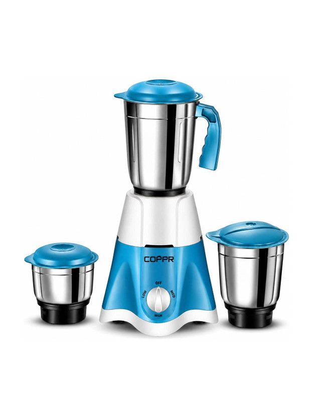 coppr Mixer grinder2 year warranty heavy duty copper motor 750 W Juicer Mixer Grinder(Z blue Edition 3JAR | 3 Jars | Blue and White)