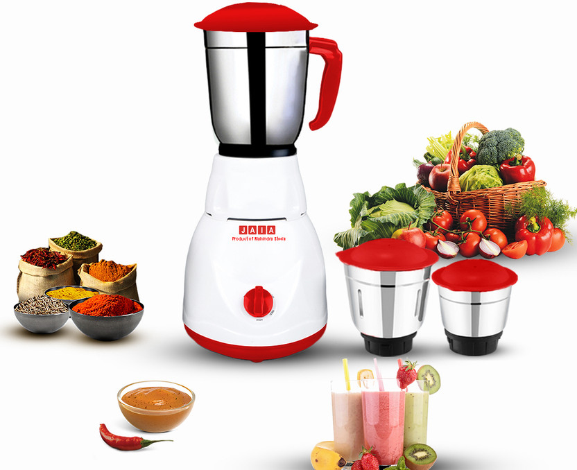 JAIA Fusion 550 W Mixer Grinder(Fusion Mixer grinder For Kitchen All Purpose Use | 3 Jars | Multicolor)