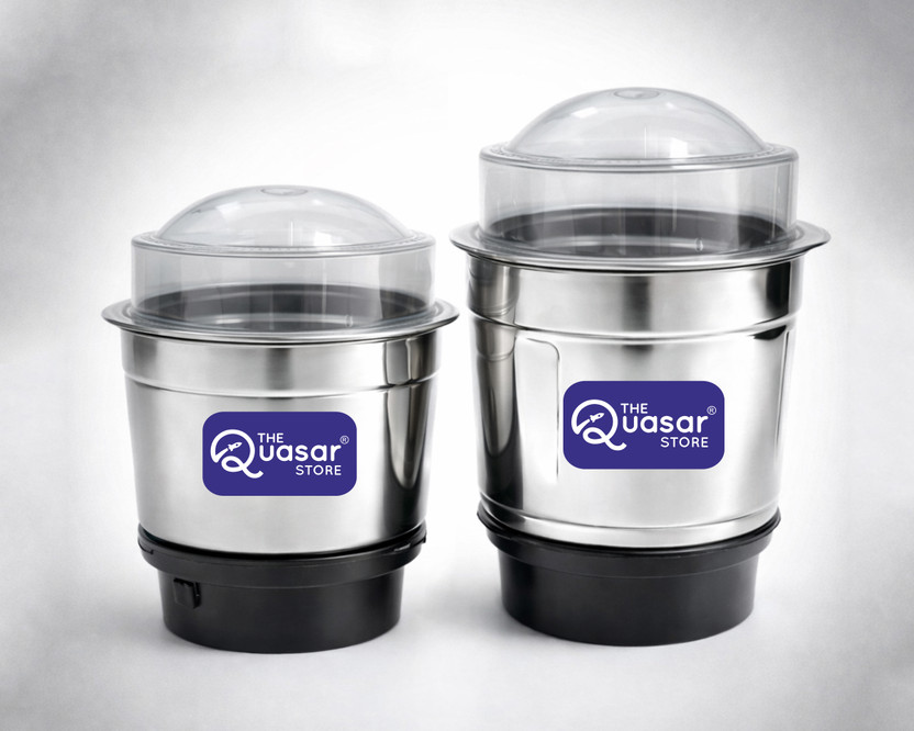 The Quasar Store Combo Mixer Chutney Jar (400ml 600ml) Fit on 2 Lock & 4 Teeth Coupler Mixer Juicer Jar(600 ml)