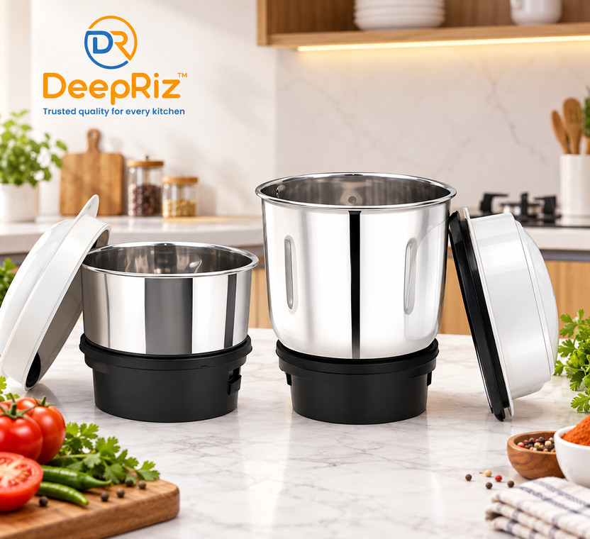 Deepkamal Stainless Steel chutney jar Mixer Grinder Jar Set 250ml & 400ml Mixer Juicer Jar Mixer Juicer Jar(400 ml)
