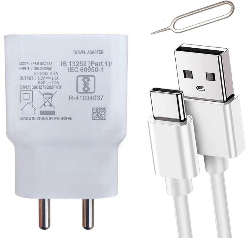 TROST Wall Charger Accessory Combo for Y28 5g/ Y17s/ Y56/Y51A/ Y30/ Y22 2022/ Y28 5G/ Y31/ Y16/ Y21/ Y21A/ Y21E/ Y21T(White)