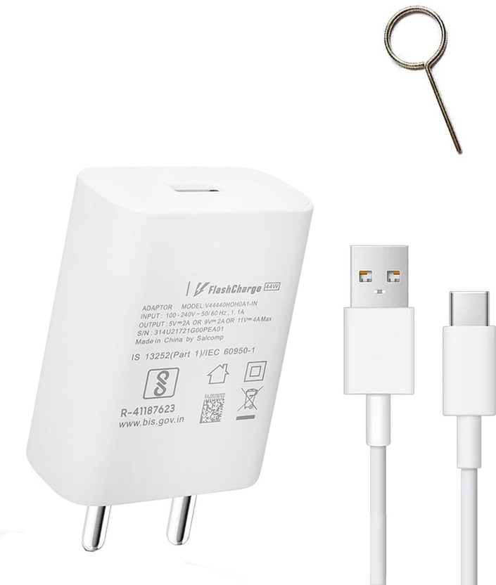 TROST Wall Charger Accessory Combo for Vivo Y100 5g/Y20/Y200 5g/Y56 5g/Y75/ Z1pro/Z1x/V25/T3x/T2/V29e/Iqoo 3(White)