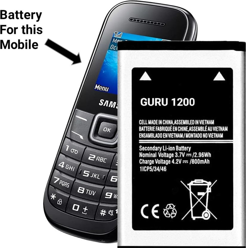 Wokia-Electronics Company Mobile Battery For  Samsung Guru 1200(Gold)/800mAh(Premium Quality)