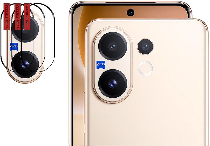 EJZATI Back Camera Lens Glass Protector for VIVO V60 5G, BACK CAMERA LENS PROTECTOR(Pack of: 3)