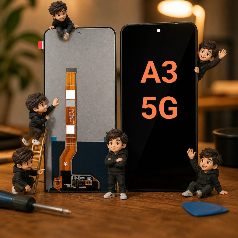 Rose Berry IPS LCD Mobile Display for Oppo a3 5g Oppo a3 5g(With Touch Screen Digitizer, Black)
