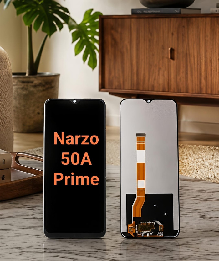 Rose Berry IPS LCD Mobile Display for real me narzo 50a prime real me narzo 50a prime(With Touch Screen Digitizer, Black)