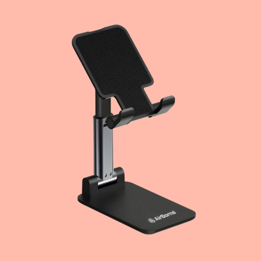 AirBorne MH-186 Foldable Adjustable Mobile Stand Portable Tabletop Holder Black Mobile Holder