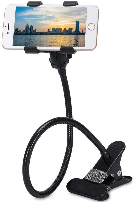 girik Universal Metal Lazy Mount Flexible Mobile Stand,Cell Phone Clip Holder Lazy Bracket Heavy Mobile Smartphones Stand for Office Table,Bedroom,Kitchen,Desktop(Black) Mobile Holder