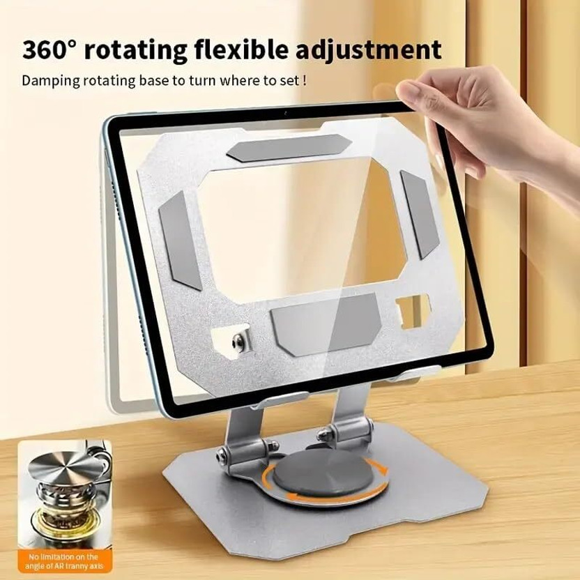 Maxxlite Aluminium Tablet Stand Holder with 360° Rotating Base Mobile Holder