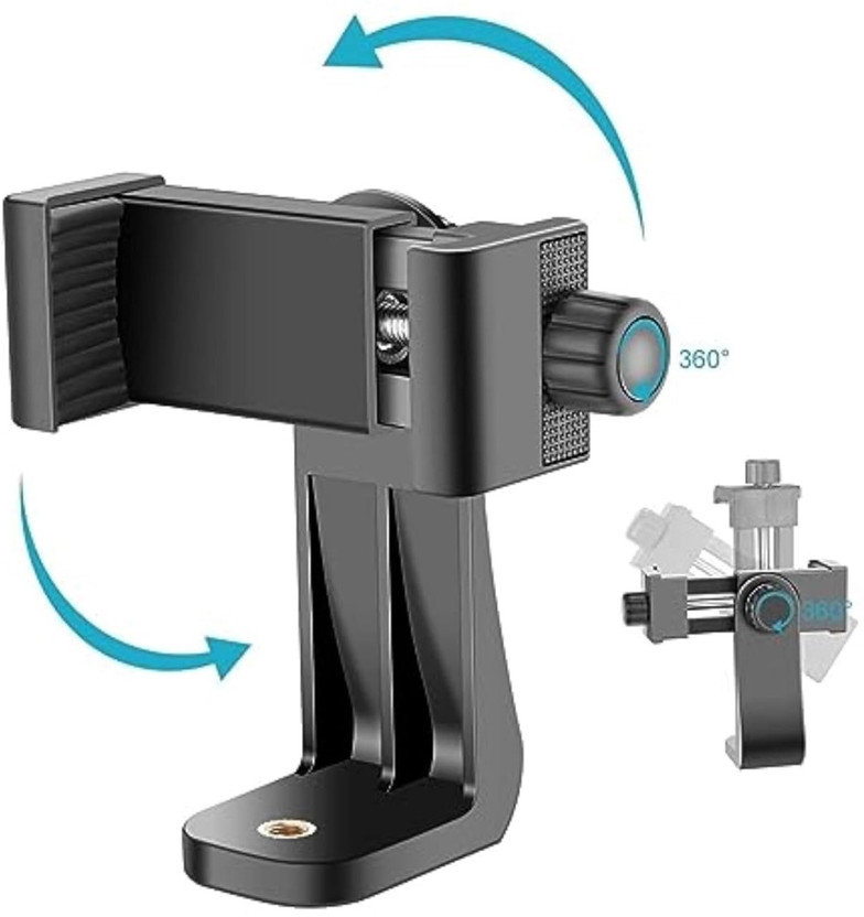 GUOi 360° Degree Cell Phone Holder & Adjustable Clamp Compatible with Mobile &Tripods Mobile Holder