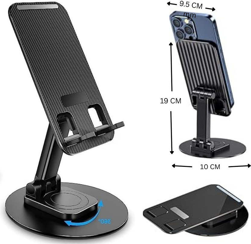 MS Beekeeping 360 Degree Media Rotating Mobile Stand | Universal Holder for Desk & Table Mobile Holder