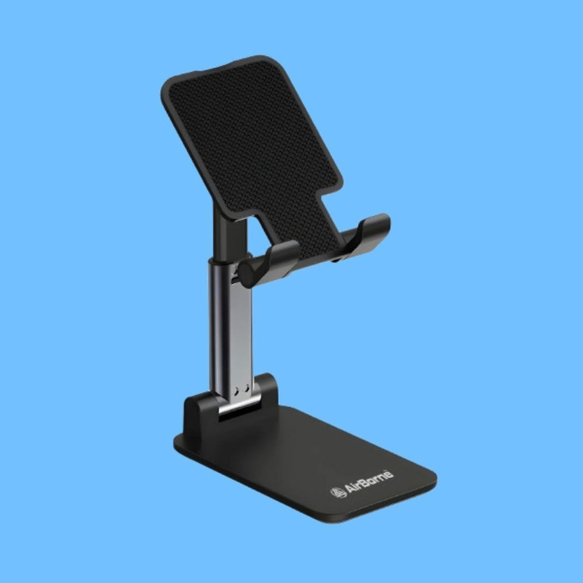 AirBorne MH-198 Foldable Adjustable Mobile Stand Portable Tabletop Holder Black Mobile Holder