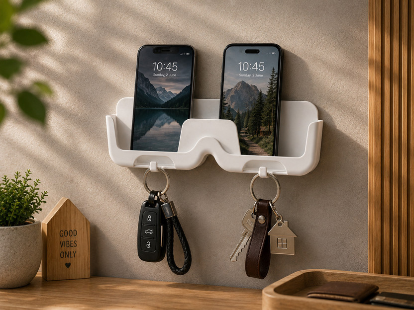 Expro Wall Mount Mobile Charging Stand Specks and key organizer Mobile Holder