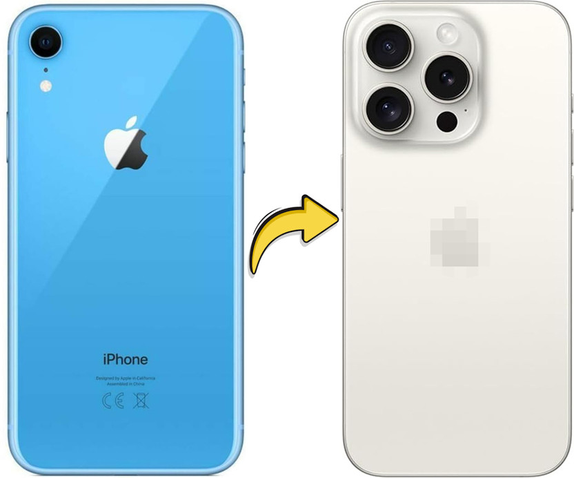 Hespa iPhone XR to 13 Pro Converter – Full Housing Panel with Battery Adhesive, Waterproof Seal, Flash Cable, SIM Tray & Buttons. Complete Upgrade in New Look Full Panel(White Titanium)